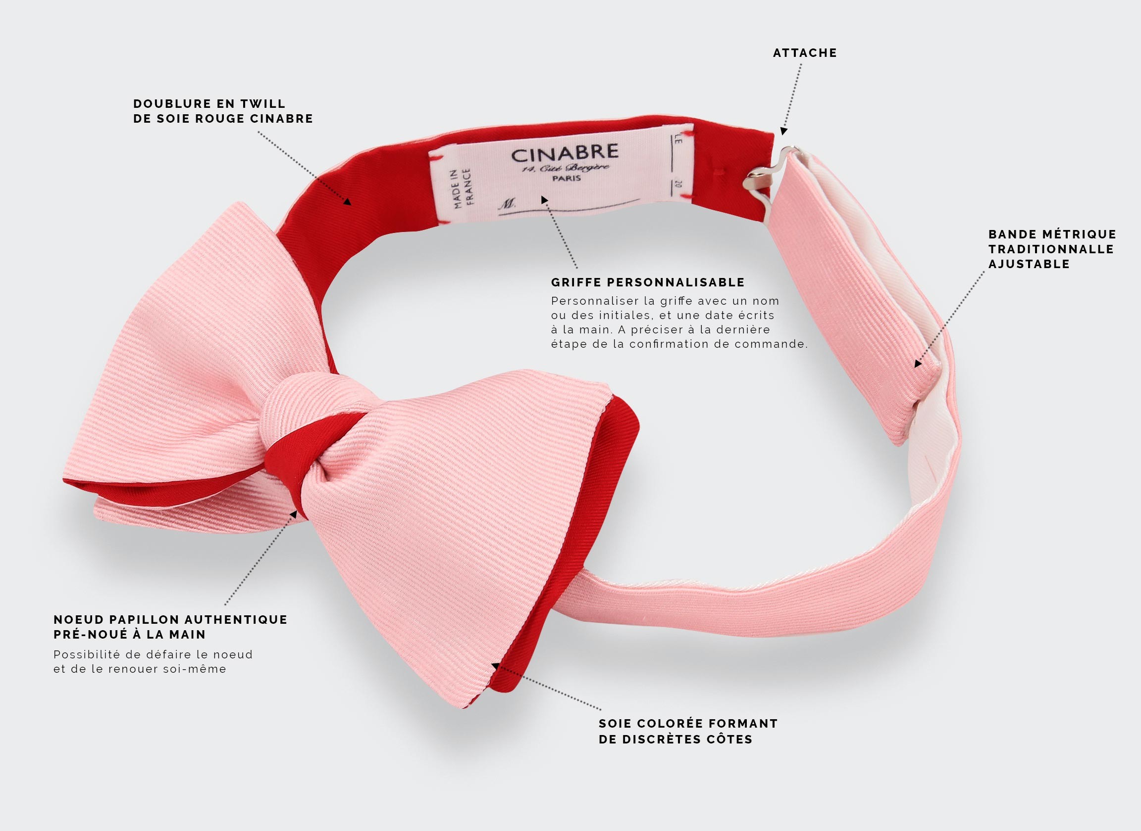 Serge Powdery Pink Bow Tie  - Cinabre Paris