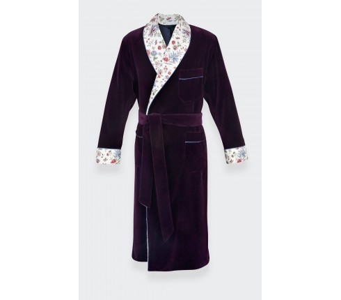 Plum velvet dressing gown - Cinabre Paris