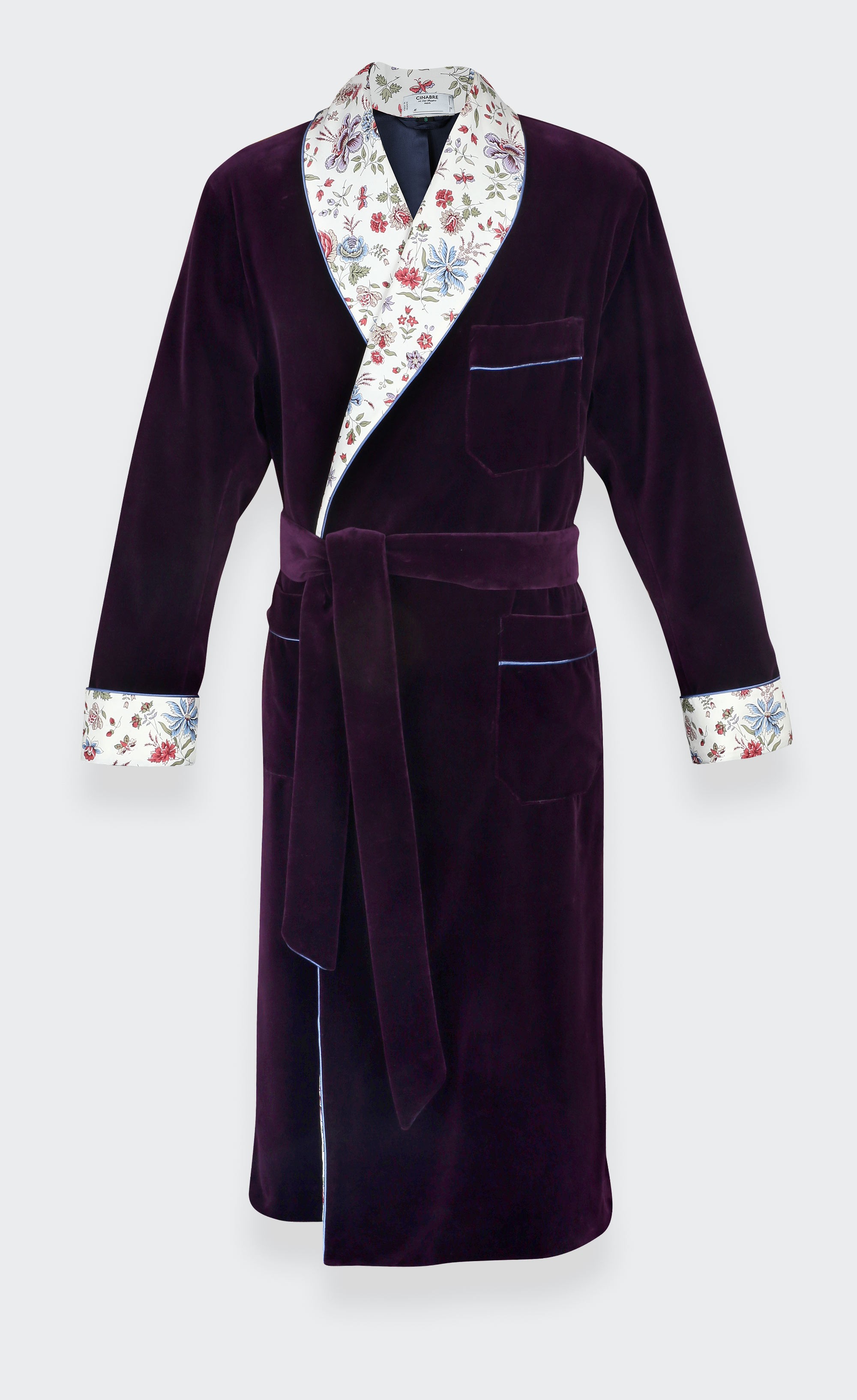 Plum velvet dressing gown - Cinabre Paris