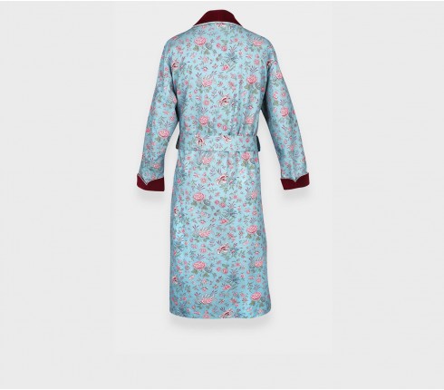 Flowery Light blue dressing gown- Cinabre Paris