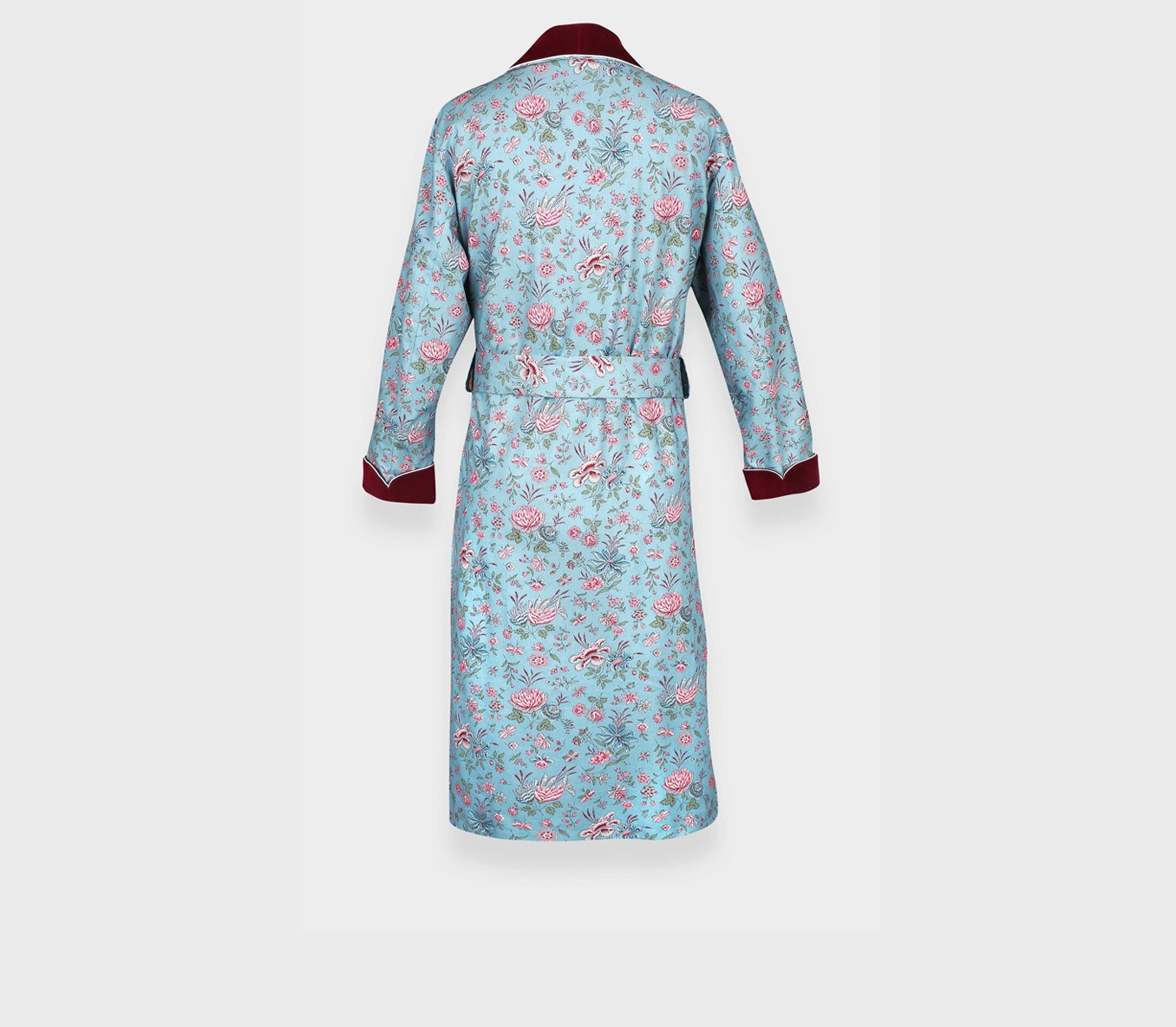 Flowery Light blue dressing gown- Cinabre Paris