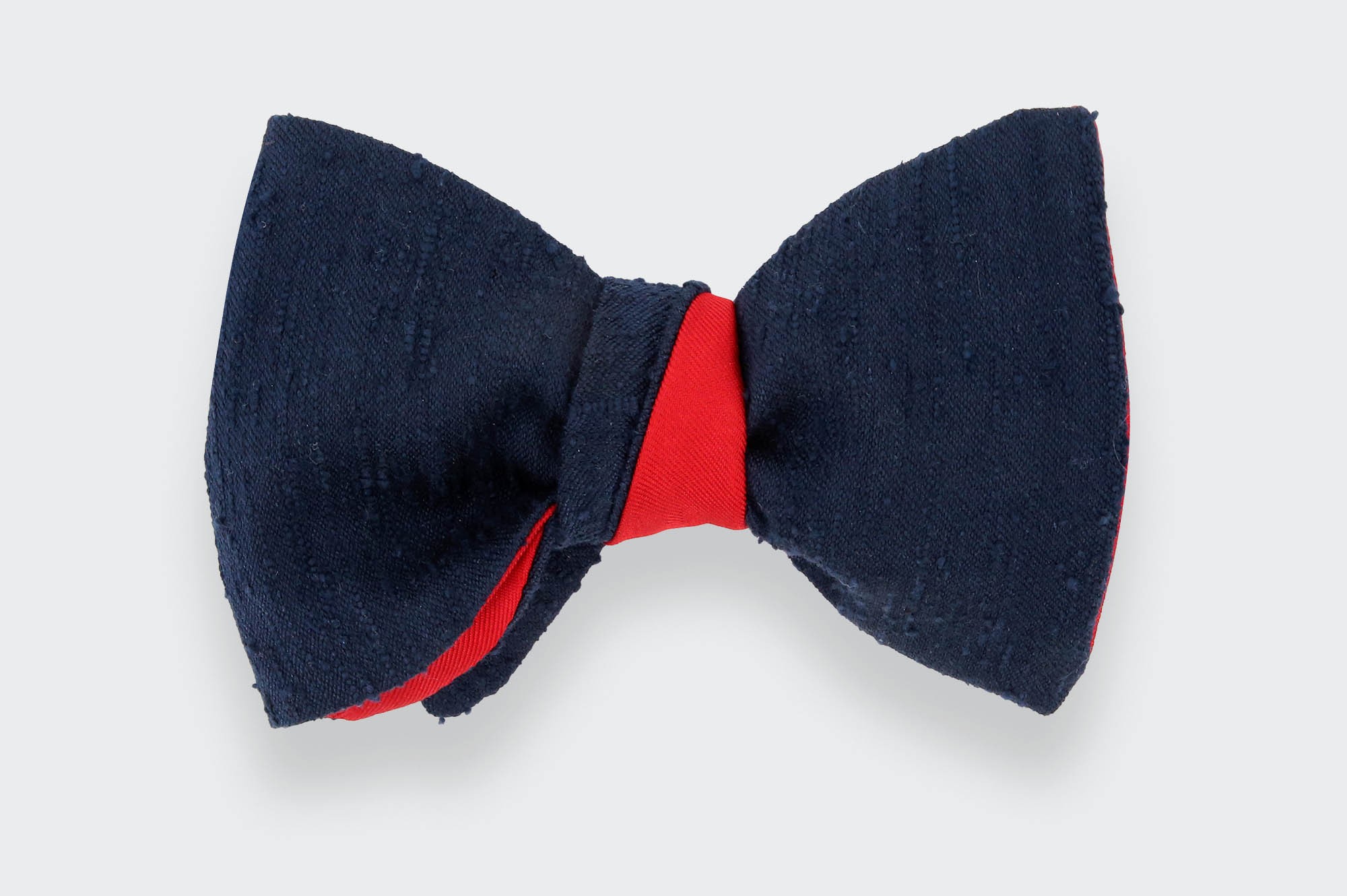 Navy Blue Shantung Bow Tie - Silk - Cinabre Paris