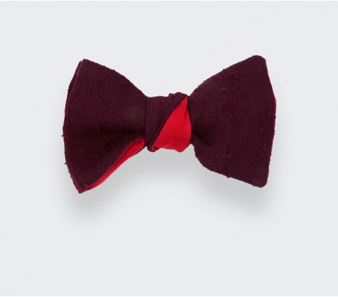 Noeud Papillon Shantung Bordeaux - Soie - Cinabre Paris