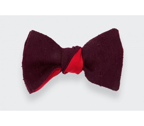 Noeud Papillon Shantung Bordeaux - Soie - Cinabre Paris