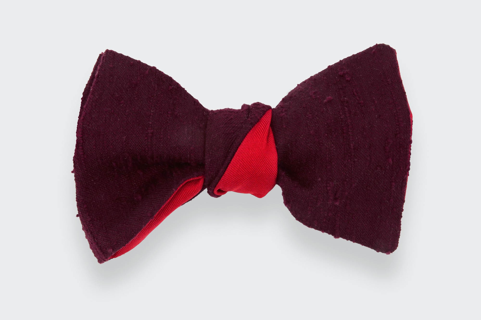 Noeud Papillon Shantung Bordeaux - Soie - Cinabre Paris