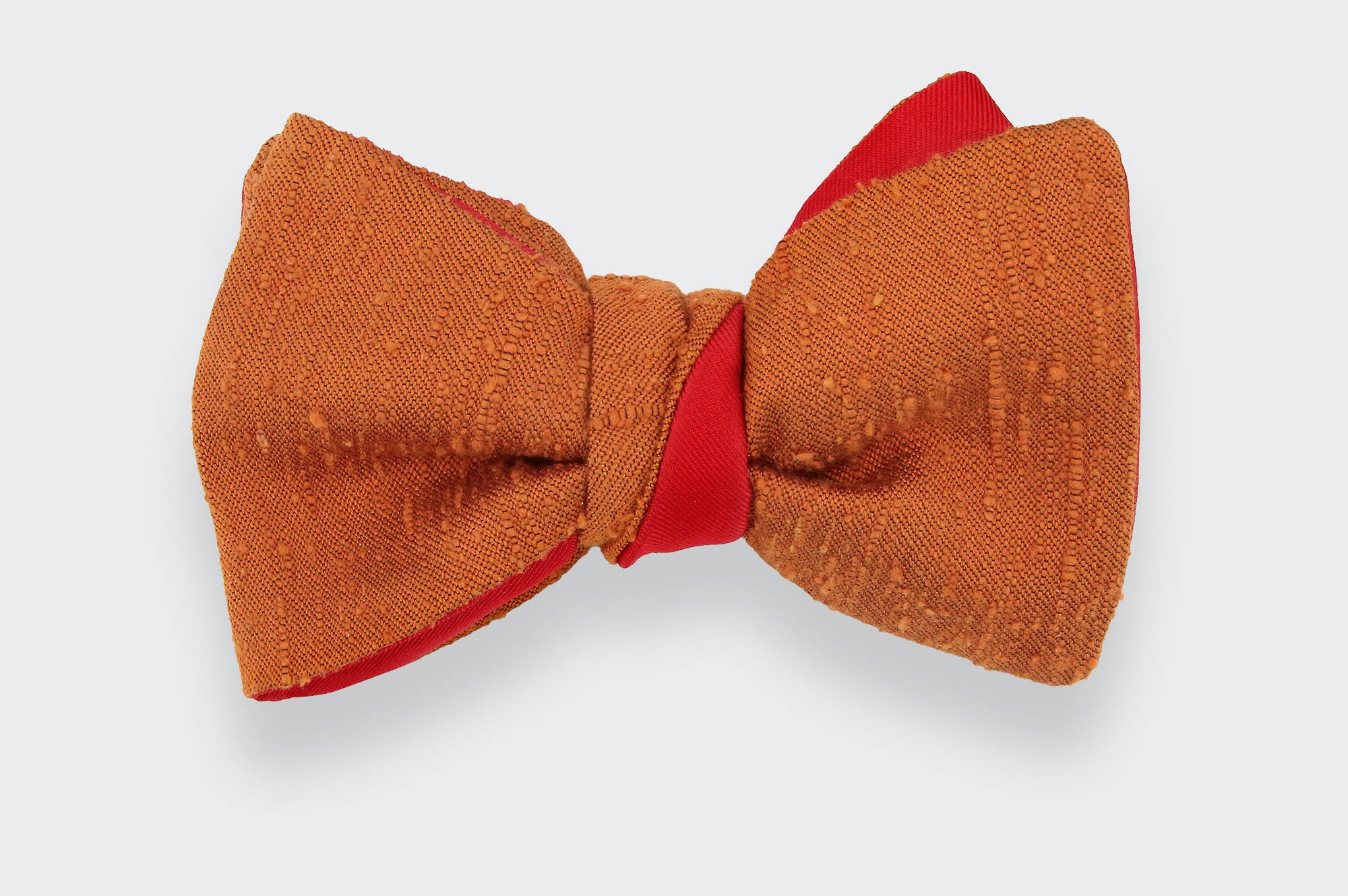 Noeud Papillon Shantung Orange - Soie - Cinabre Paris