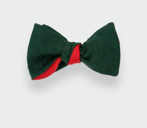 Fir Green Shantung Bow Tie - Silk - Cinabre Paris