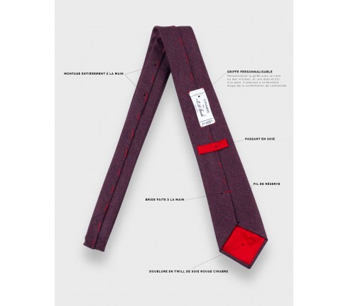 burgundy flannel tie - wool - cinabre paris