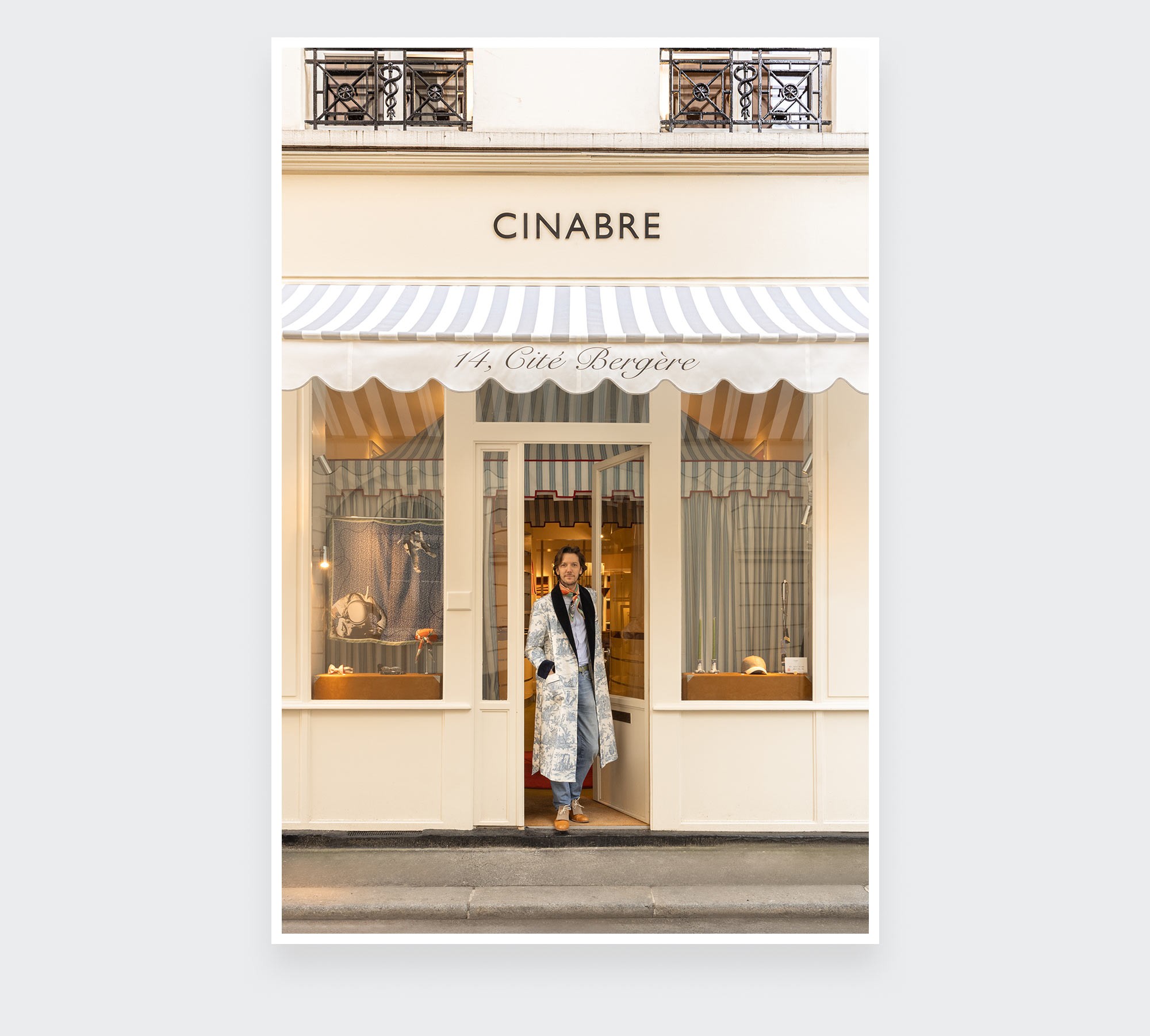 Flowery Light blue dressing gown- Cinabre Paris