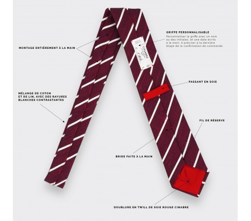 Burgundy striped tie