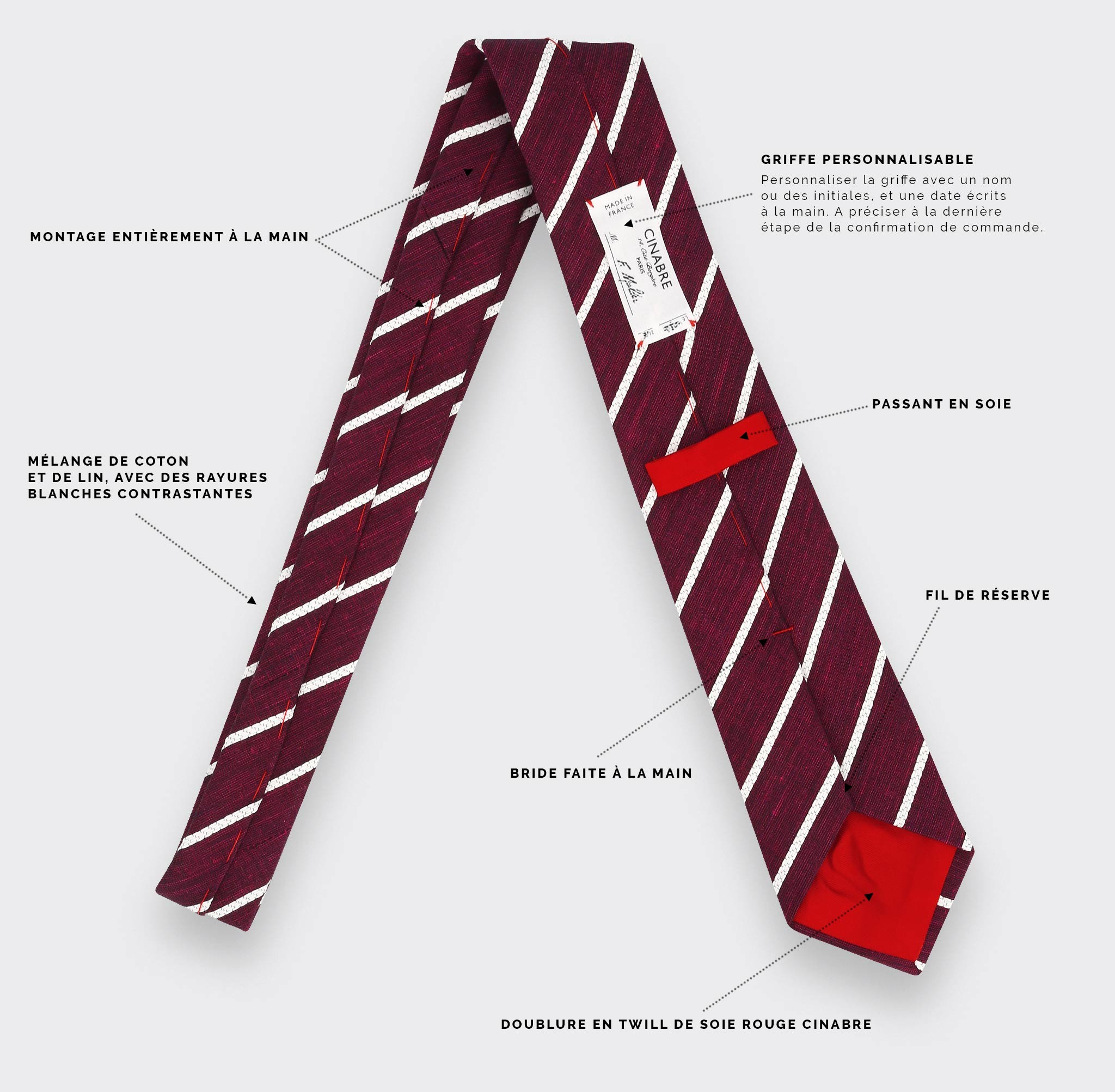 Burgundy striped tie