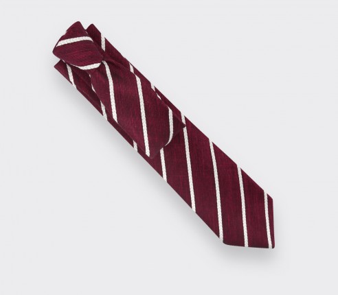 Burgundy striped tie