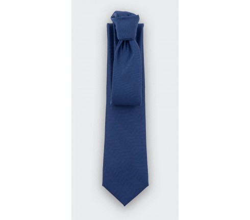 CINABRE - Tie - Chevron Bleu - made in France