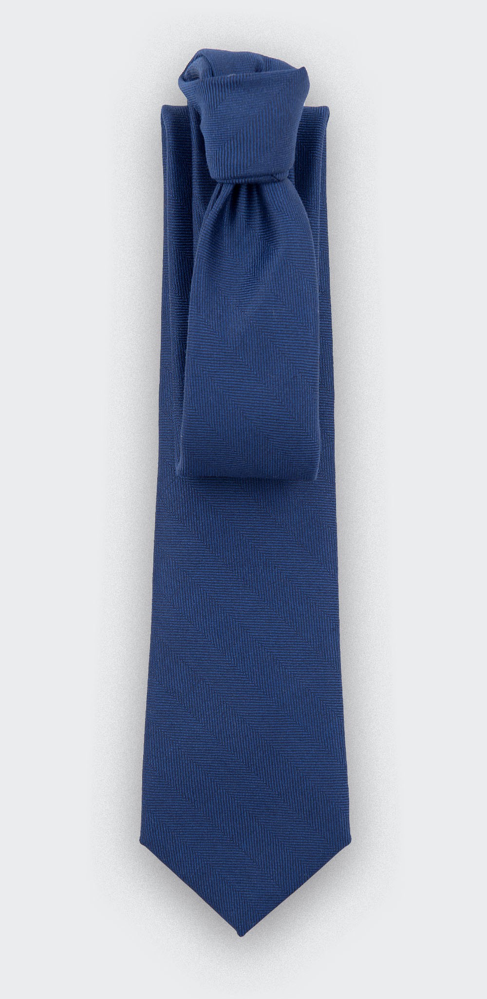 CINABRE - Tie - Chevron Bleu - made in France