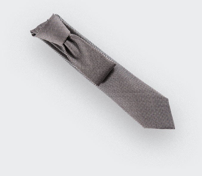 Black and White Houndstooth Tie - Cinabre Paris