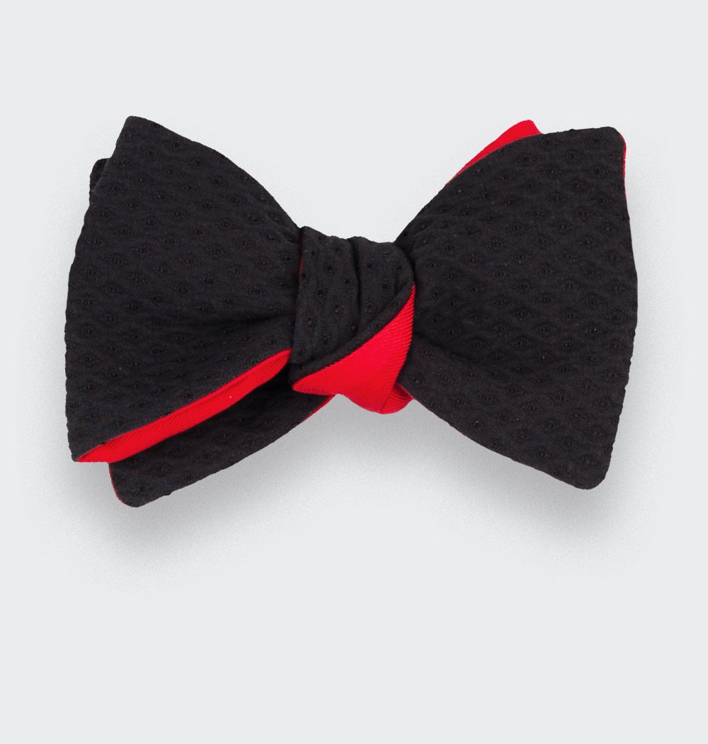 CINABRE Paris - Bow Tie - Coton Piqué Noir - Made in France