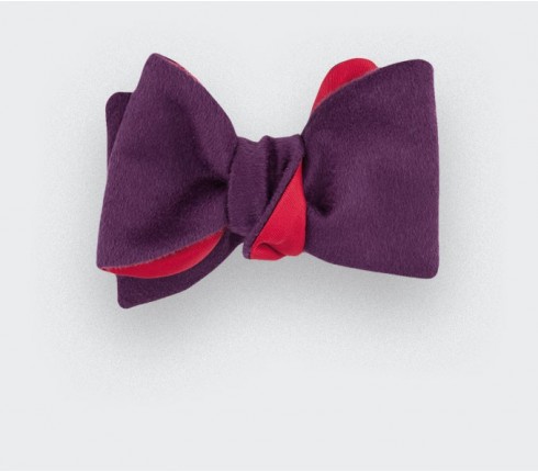 CINABRE Paris - Bow Tie - Peau Violet - Made in France