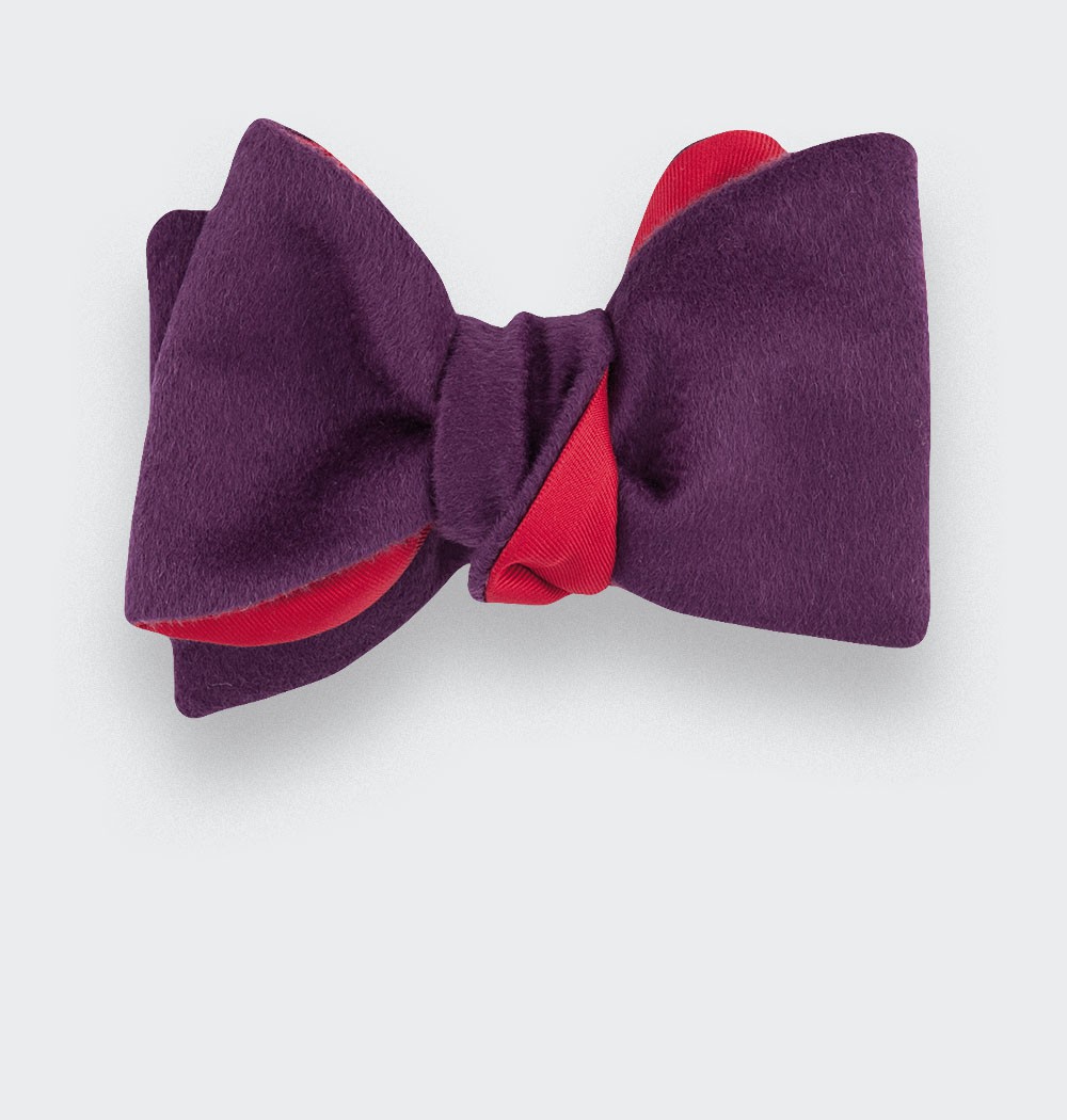 CINABRE Paris - Bow Tie - Peau Violet - Made in France