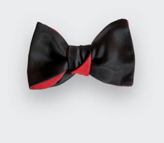 CINABRE Paris - Bow Tie - Satin Noir - Made in France