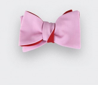 Coral Pink Bow Tie - silk and wool - CINABRE Paris