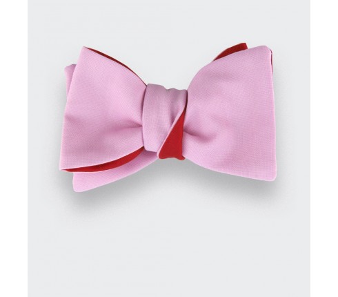 Coral Pink Bow Tie - silk and wool - CINABRE Paris