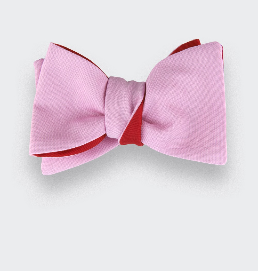 Coral Pink Bow Tie - silk and wool - CINABRE Paris