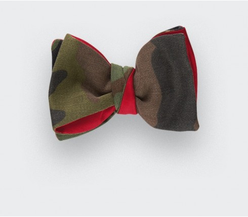 Bow tie Opex Camouflage - CINABRE Paris - vintage military cotton and silk