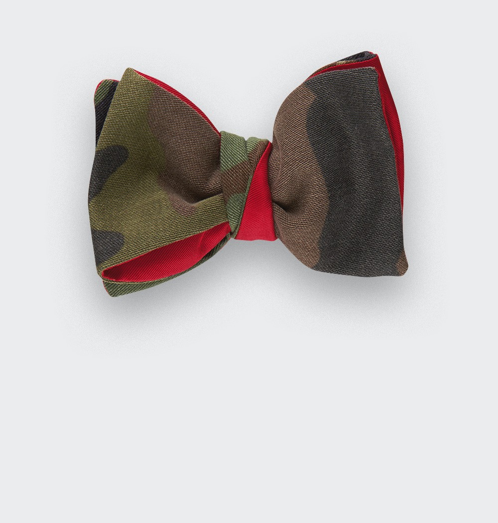 Bow tie Opex Camouflage - CINABRE Paris - vintage military cotton and silk