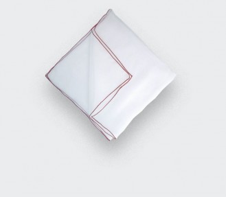 Pocket Square - White Silk Chiffon - CINABRE Paris