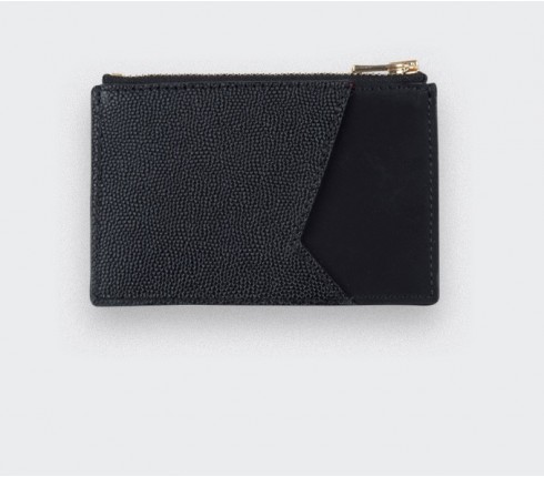 Black Card holder with black caviar leather - Cinabre Paris