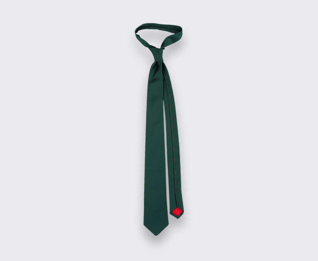 Green Lizard Tie - Silk - Cinabre Paris