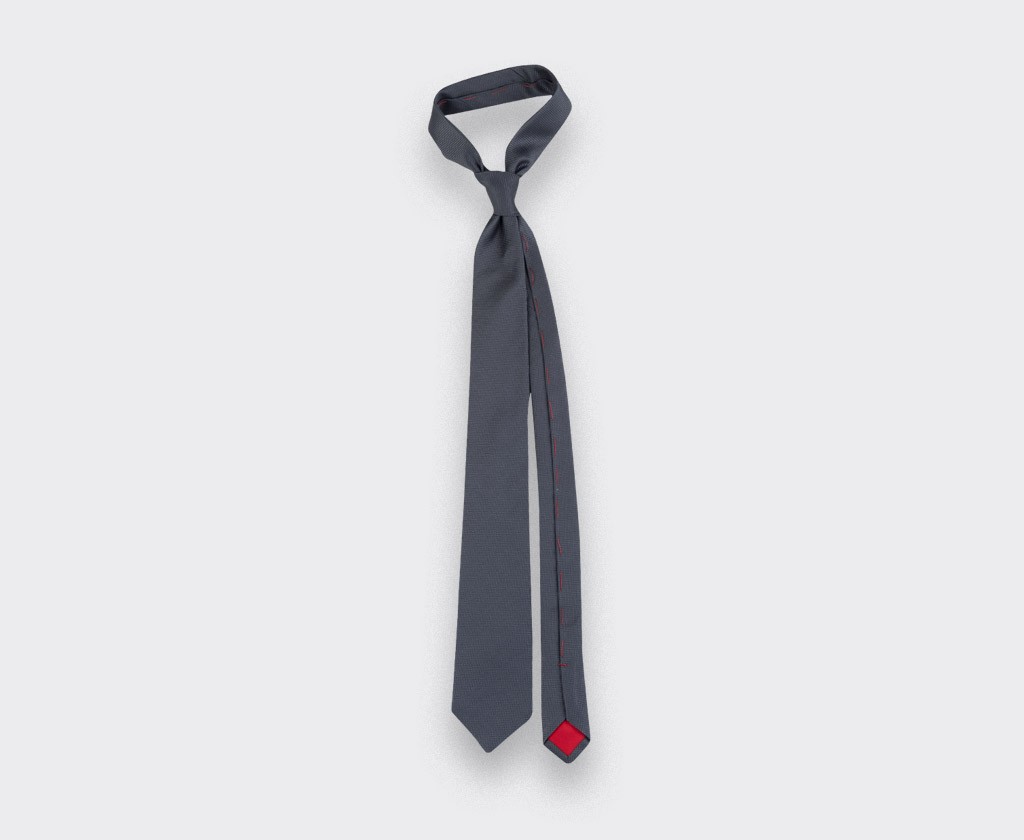 Grey Lizard Tie - Silk - Cinabre Paris