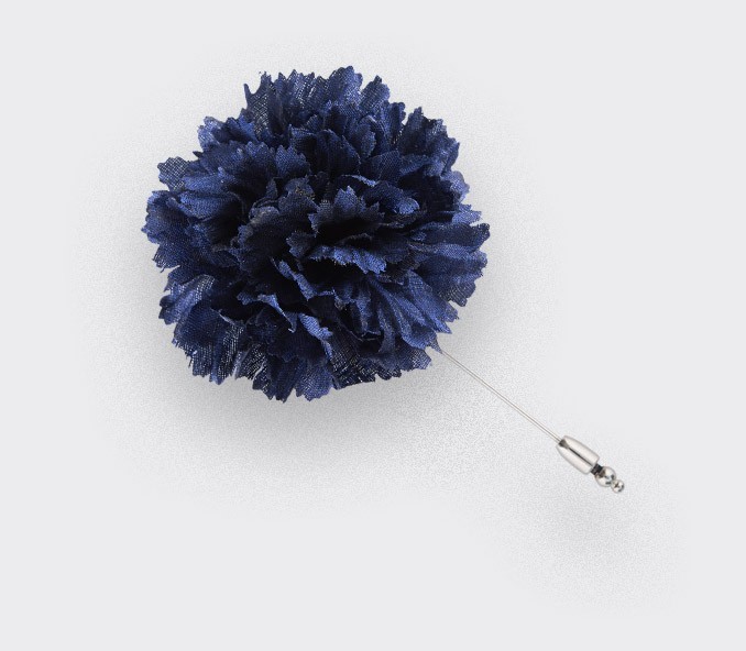 Boutonnière pour costume Soie Marine - Cinabre Paris