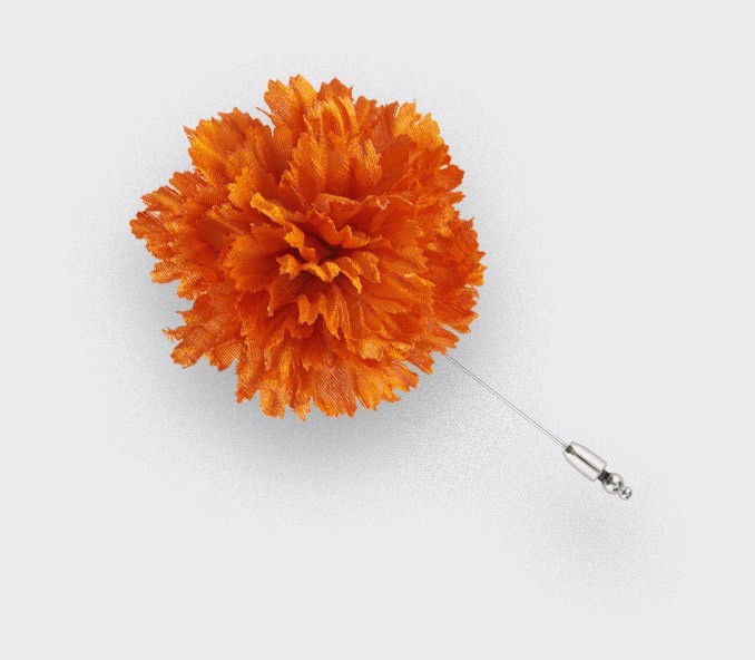 Boutonnière pour costume - Soie Orange - Cinabre Paris