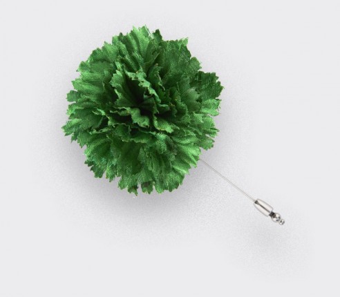 Flower Label Pin Green Silk -Cinabre Paris