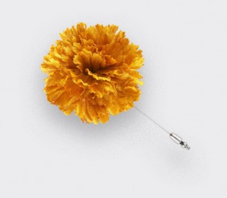 Boutonnière pour costume Soie or - Cinabre Paris