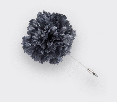 Boutonnière pour costume Soie Grise - Cinabre Paris