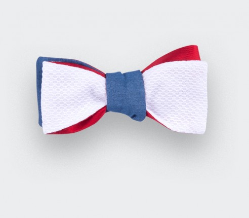 Piqué Denim Slim Bow Tie - Cinabre Paris