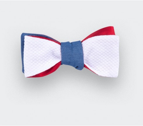 Piqué Denim Slim Bow Tie - Cinabre Paris