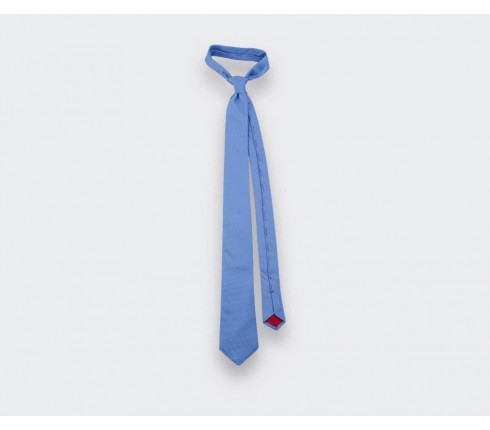 Blue Woven Silk Tie - Cinabre Paris