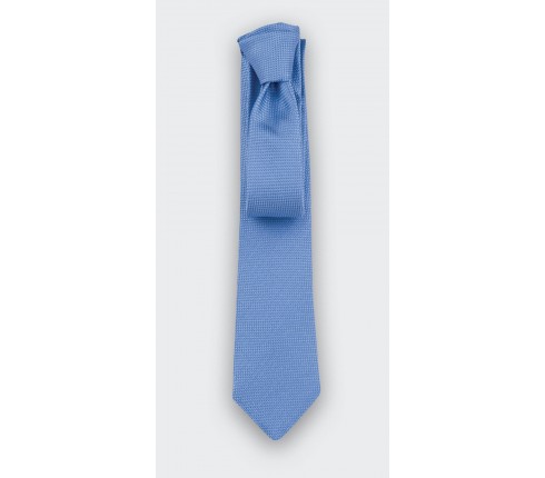 Blue Woven Silk Tie - Cinabre Paris