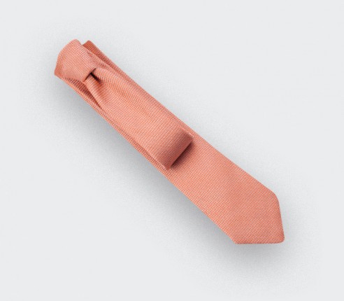 Orange Woven Silk Tie - Silk - Cinabre Paris