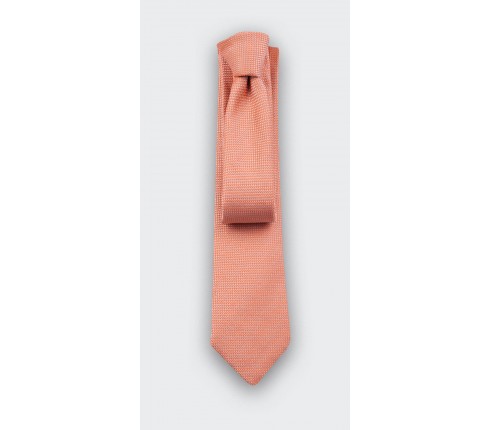 Orange Woven Silk Tie - Silk - Cinabre Paris