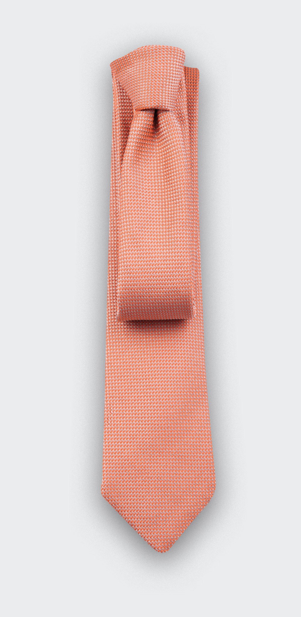 Orange Woven Silk Tie - Silk - Cinabre Paris