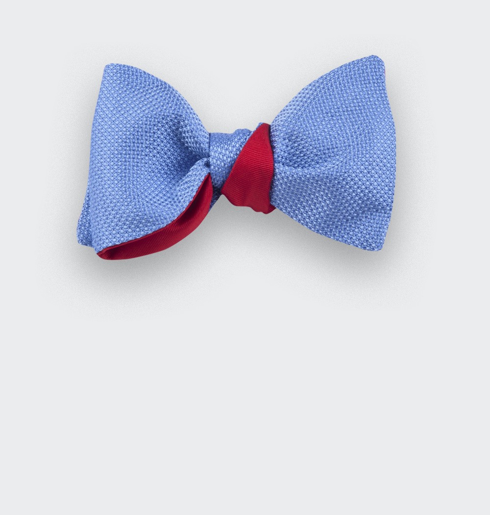 Sky Blue Woven Silk bow tie - silk - handmade in France by CINABRE Paris