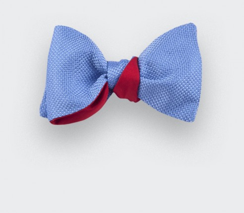 Sky Blue Woven Silk bow tie - silk - handmade in France by CINABRE Paris