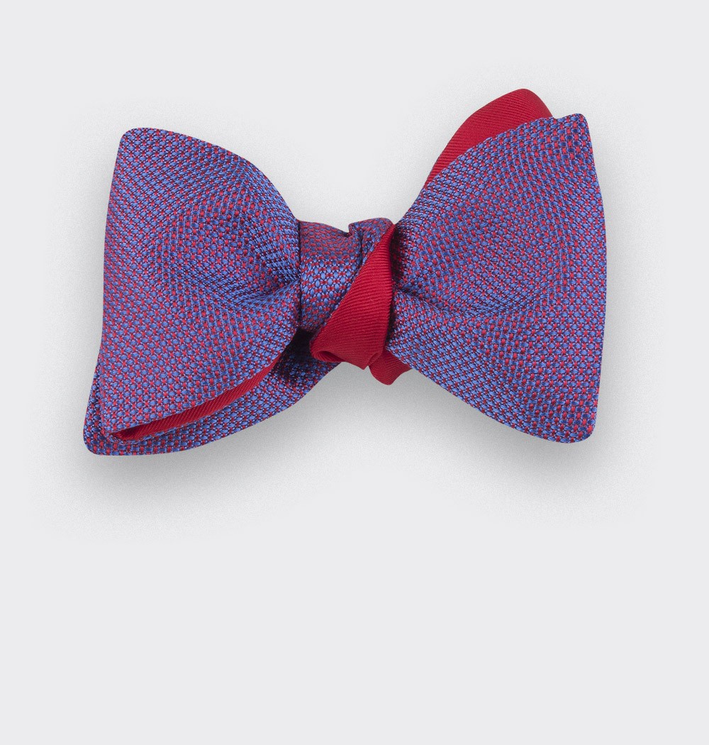 Fuchsia Woven Silk bow tie - handmade in France by CINABRE Paris