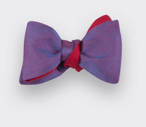 Fuchsia Woven Silk bow tie - handmade in France by CINABRE Paris