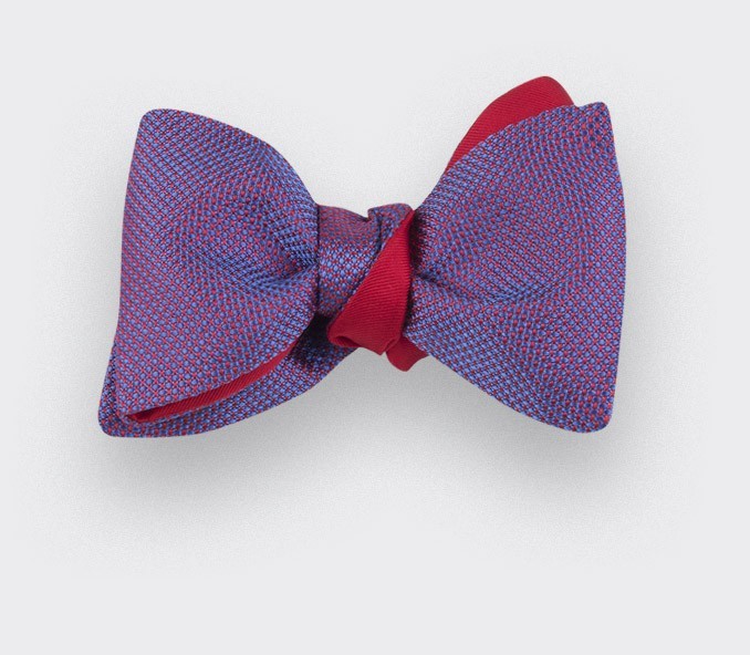 Fuchsia Woven Silk bow tie - handmade in France by CINABRE Paris