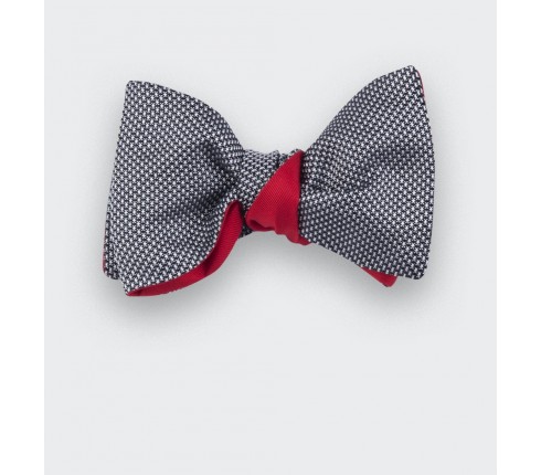 Black and white Woven Silk bow tie - silk - CINABRE Paris